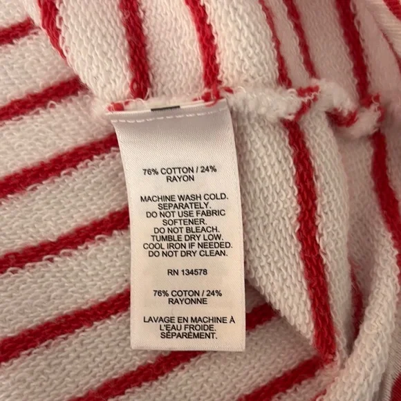 Vineyard Vines 1/4 Zip Fleece Sweatshirt M Orange White Stripe Sweater Preppy - Picture 4 of 9